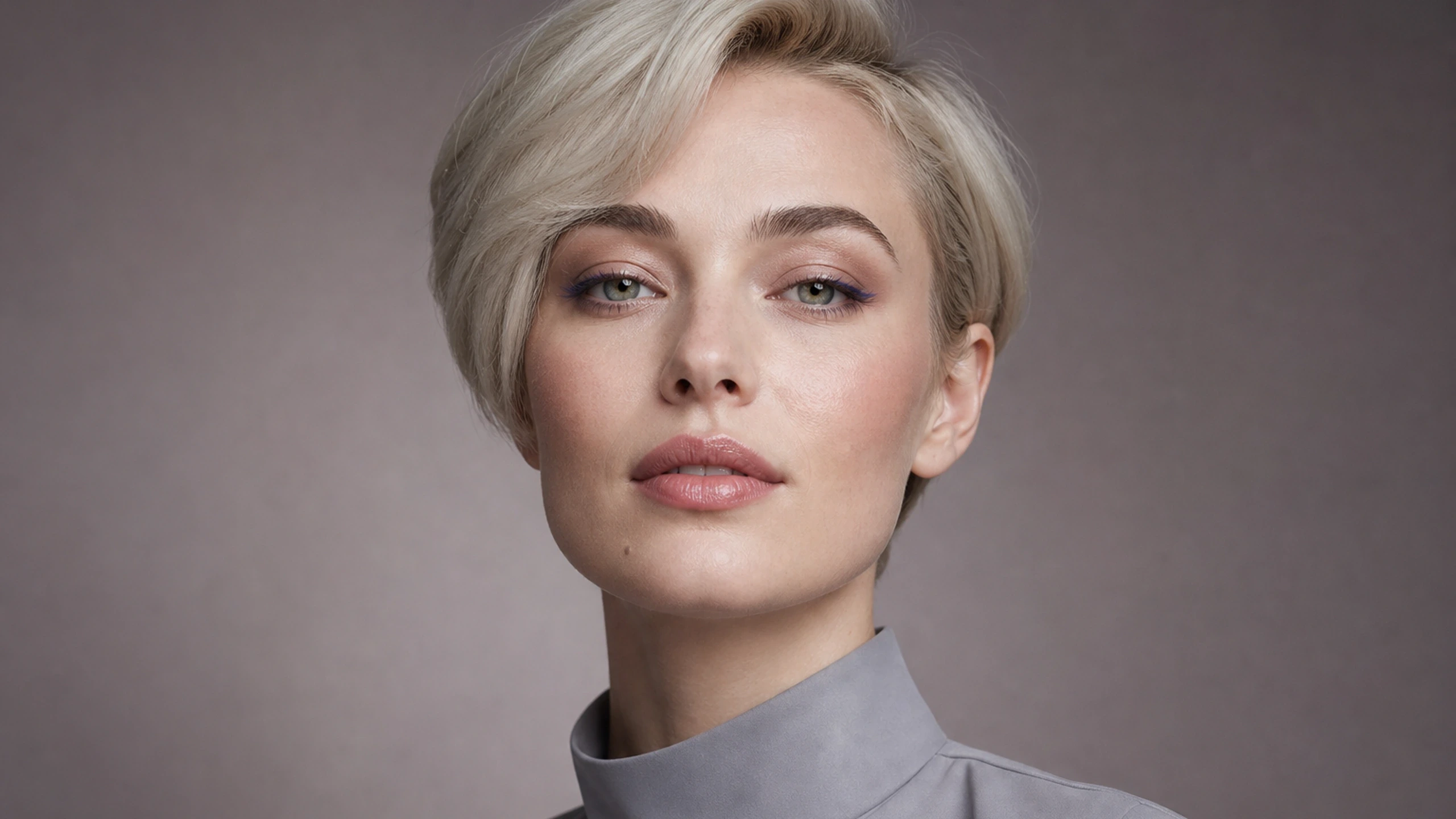 AI visualization of soft glam for hooded eyes showing visible taupe, satin rose, and a soft satin finish.