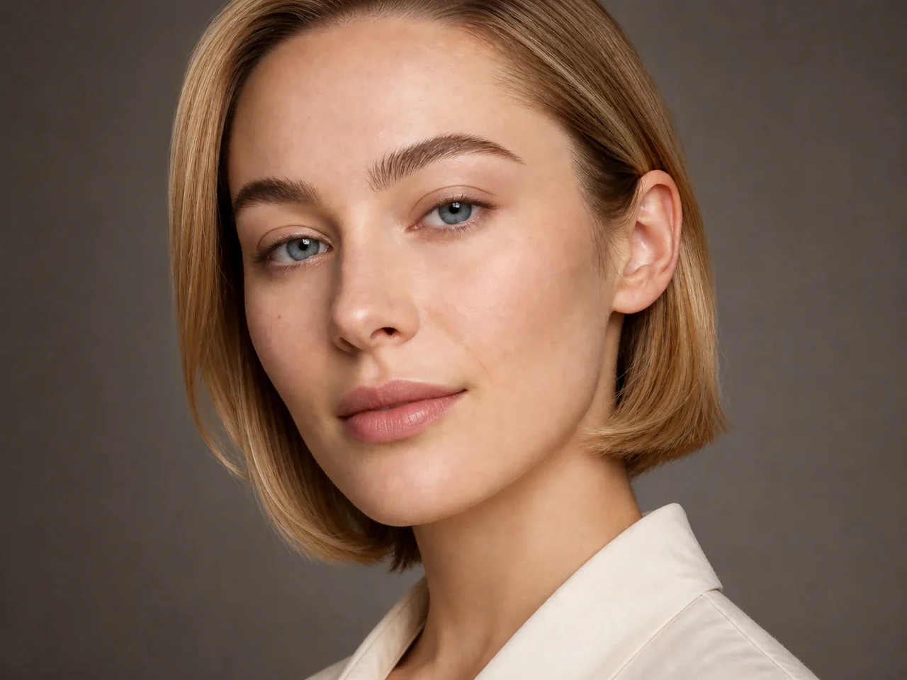 Step 1 of Lifted Makeup for Downturned Eyes, showing the lids feel smooth and dry while the natural fold and open-eye landmarks remain easy to see.