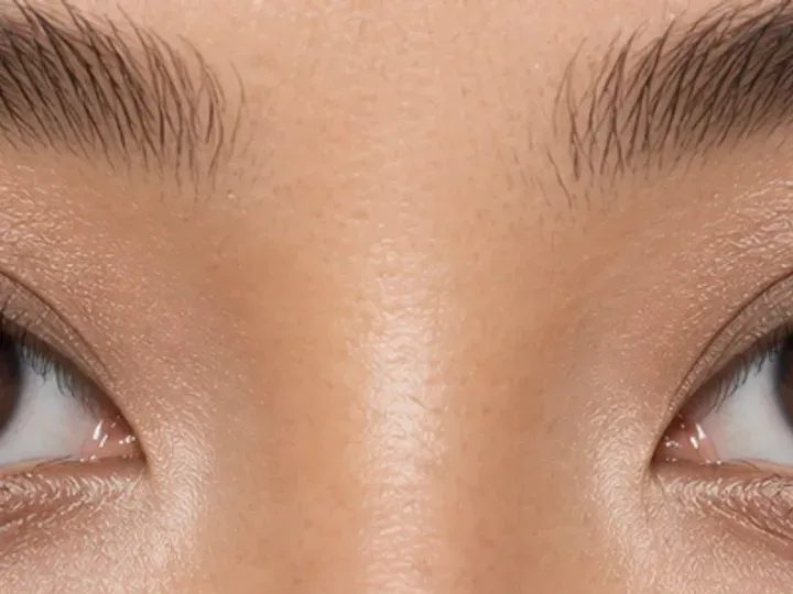 Step 1 of Elongated Eye Makeup for Round Eyes, showing the lids feel smooth and dry while the natural fold and open-eye landmarks remain easy to see.