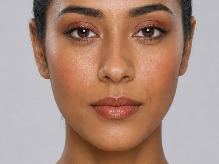 Step 1 of Warm Bronze Makeup for Medium Skin, showing the skin and lids feel settled, even, and ready for thin layers without a slippery surface.