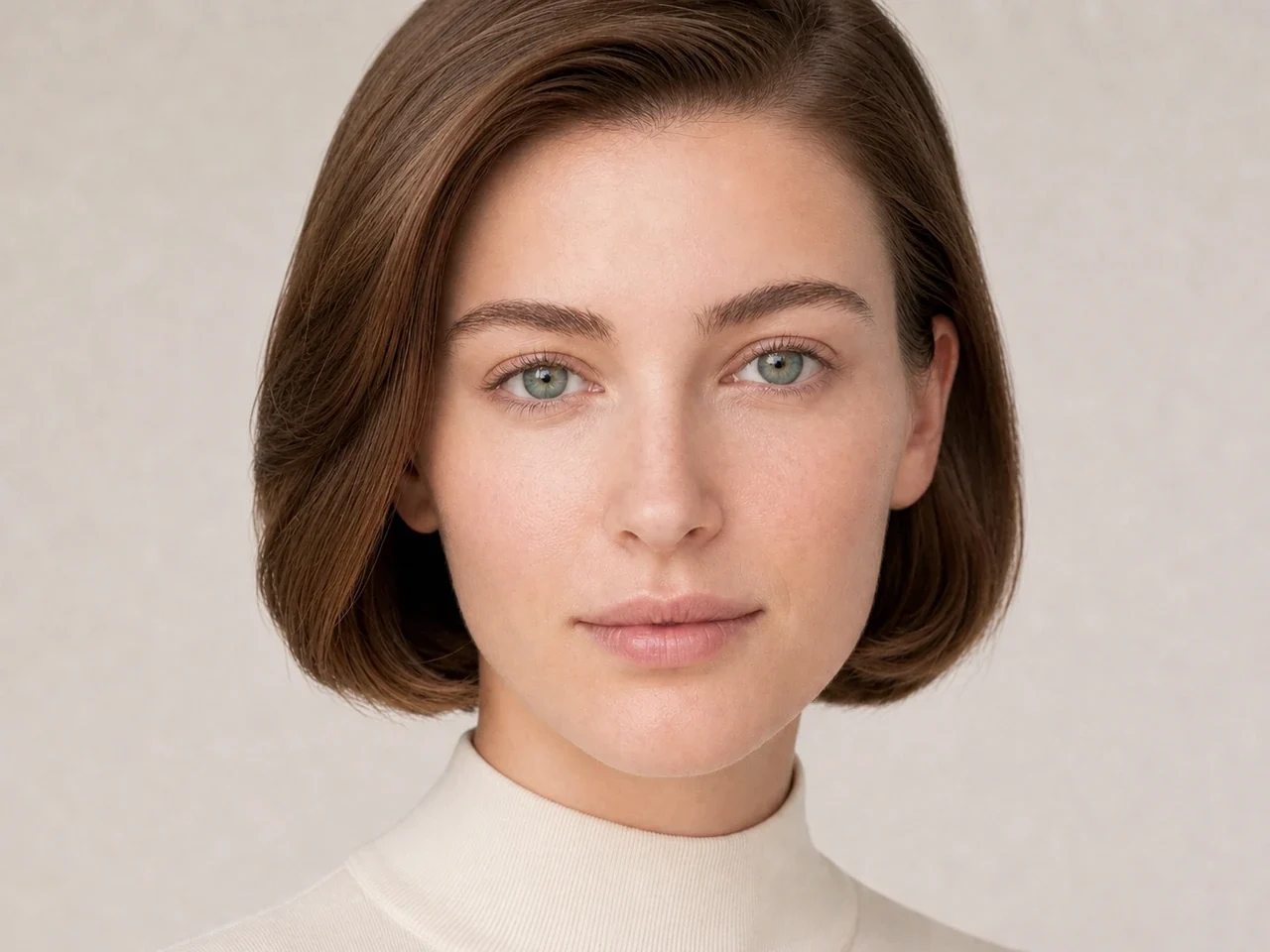 Step 2 of 5-Minute Everyday Makeup, showing discoloration is softened while natural skin remains visible around the perimeter of the face.