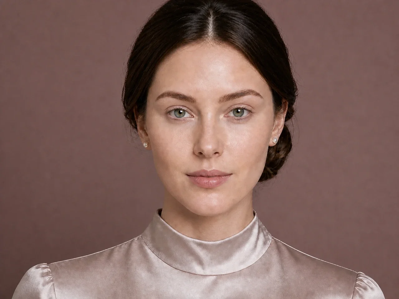 Step 2 of Soft Glam Wedding Guest Makeup, showing discoloration is softened while natural skin remains visible around the perimeter of the face.