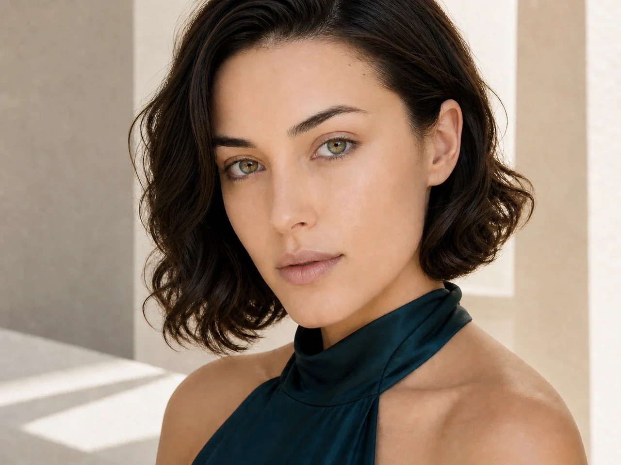 Step 2 of Easy Vacation Makeup, showing discoloration is softened while natural skin remains visible around the perimeter of the face.
