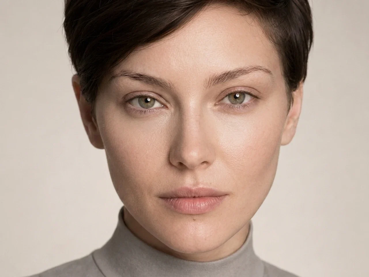 Step 2 of Easy Everyday Soft Glam, showing discoloration is softened while natural skin remains visible around the perimeter of the face.