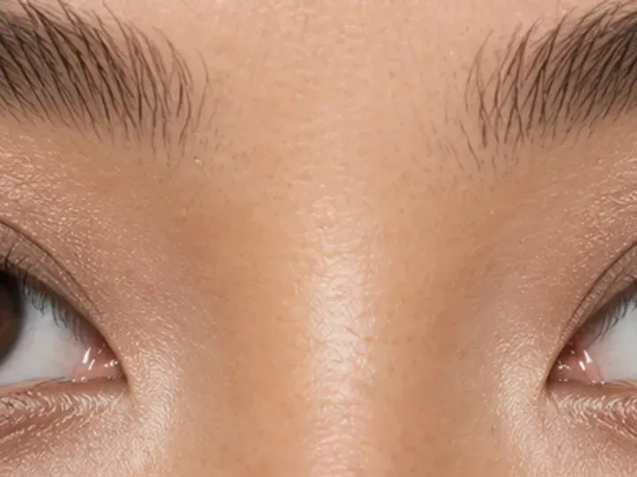 Step 2 of Elongated Eye Makeup for Round Eyes, showing mid taupe creates a soft guide at outer half and slightly beyond corner that remains visible with a relaxed gaze.
