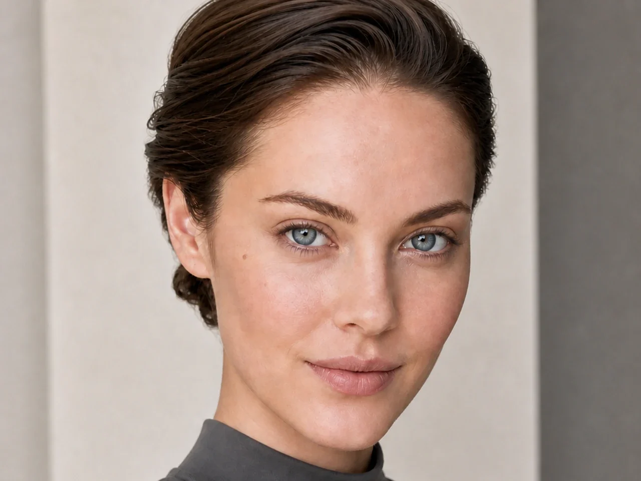 Step 3 of Natural Job Interview Makeup, showing the brows look intentional but retain visible hairs and enough softness for the rest of the look.