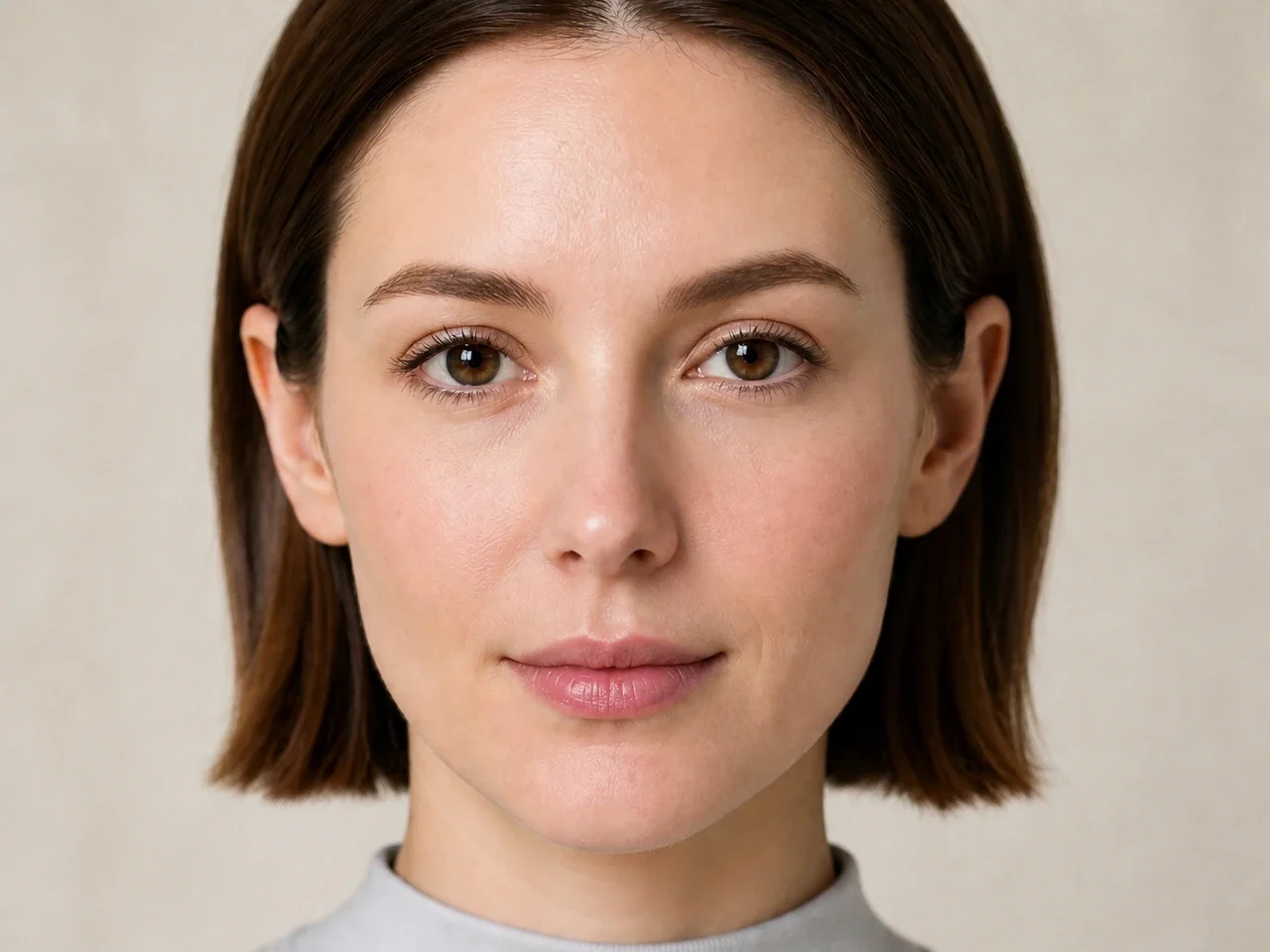 Step 3 of Natural No-Makeup Makeup, showing the brows look intentional but retain visible hairs and enough softness for the rest of the look.