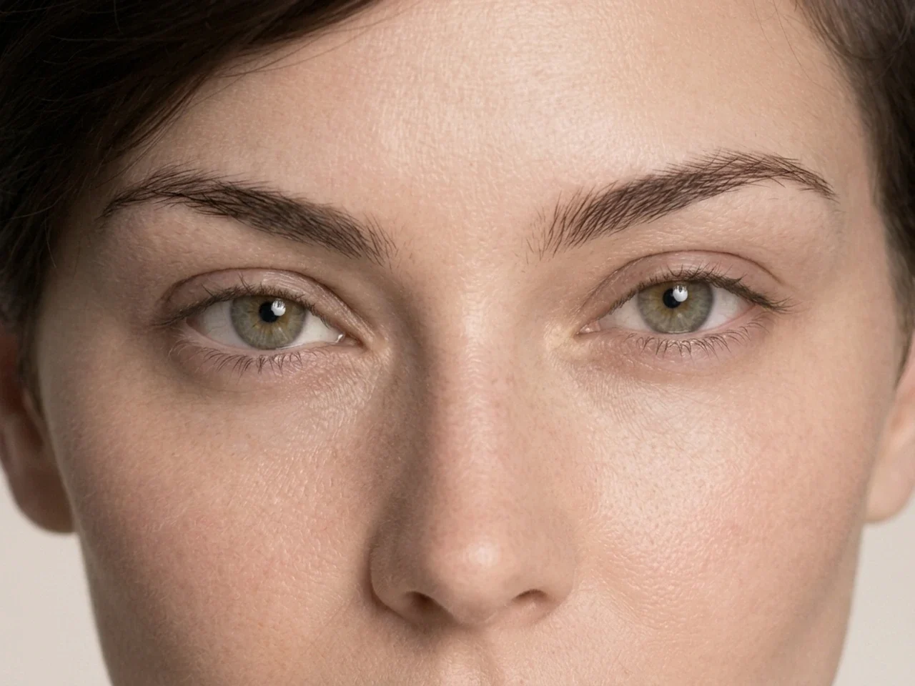 Step 3 of Easy Everyday Soft Glam, showing the brows look intentional but retain visible hairs and enough softness for the rest of the look.