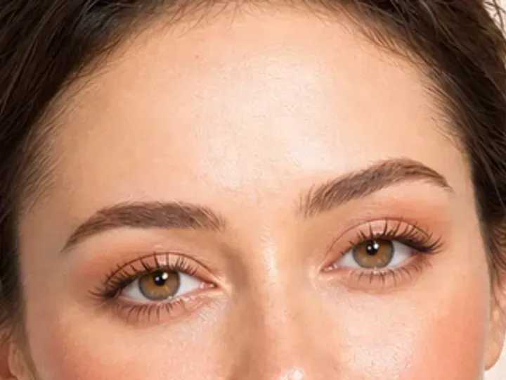 Step 3 of Fresh Brunch Makeup, showing the brows look intentional but retain visible hairs and enough softness for the rest of the look.
