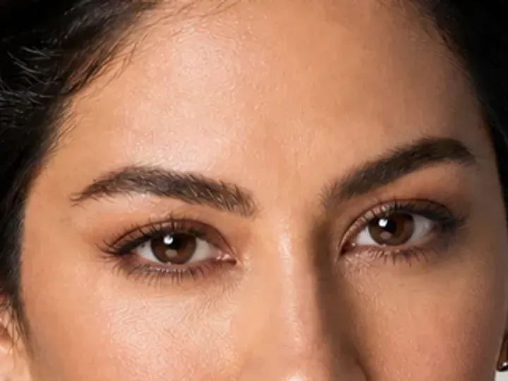 Step 3 of Natural Job Interview Makeup, showing the brows look intentional but retain visible hairs and enough softness for the rest of the look.