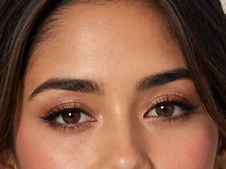 Step 3 of Easy Everyday Soft Glam, showing the brows look intentional but retain visible hairs and enough softness for the rest of the look.