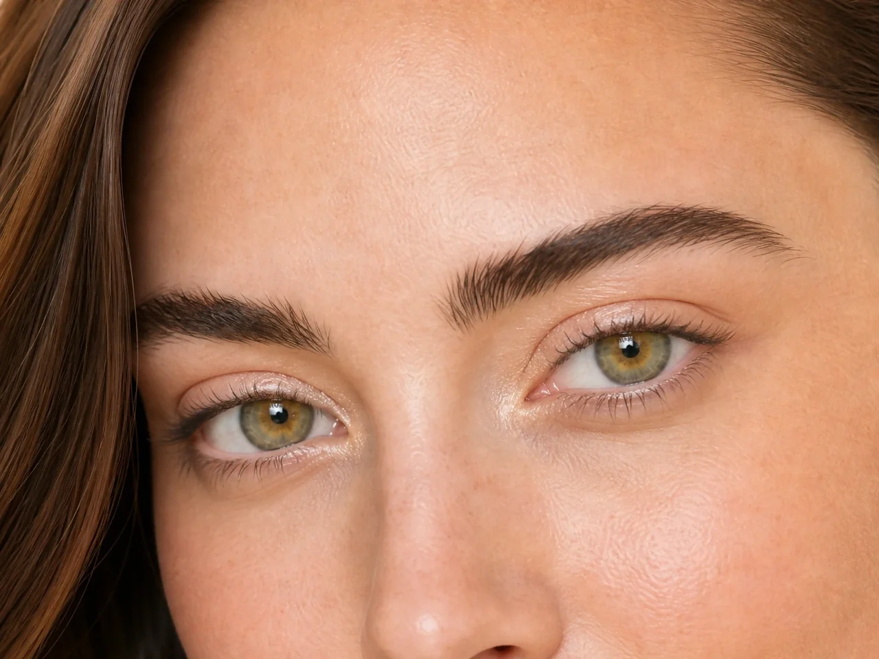Step 4 of Fresh Brunch Makeup, showing soft champagne creates soft eye structure without a hard outer edge.