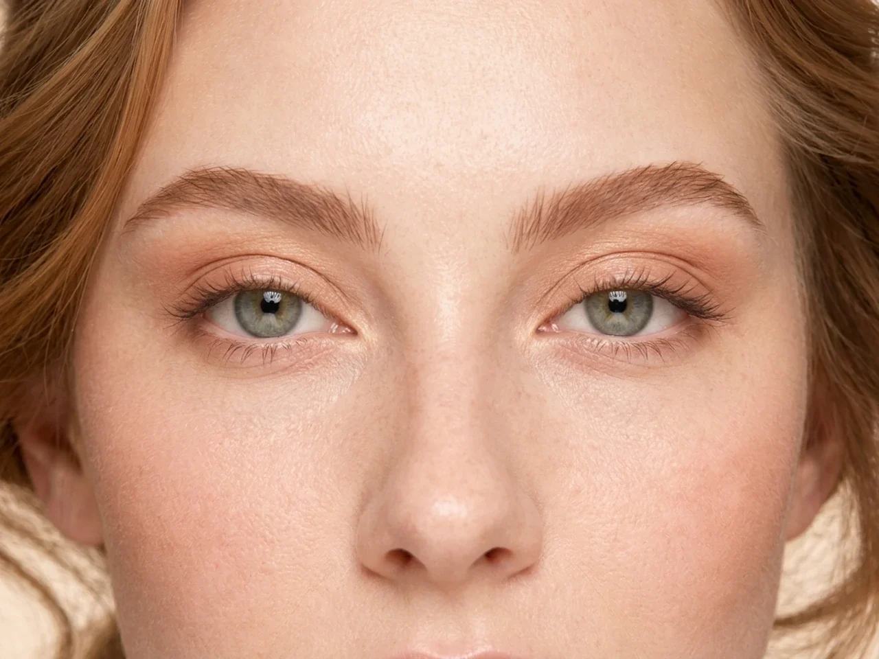 Step 4 of Warm Peach Makeup for Fair Skin, showing light caramel creates soft eye structure without a hard outer edge.
