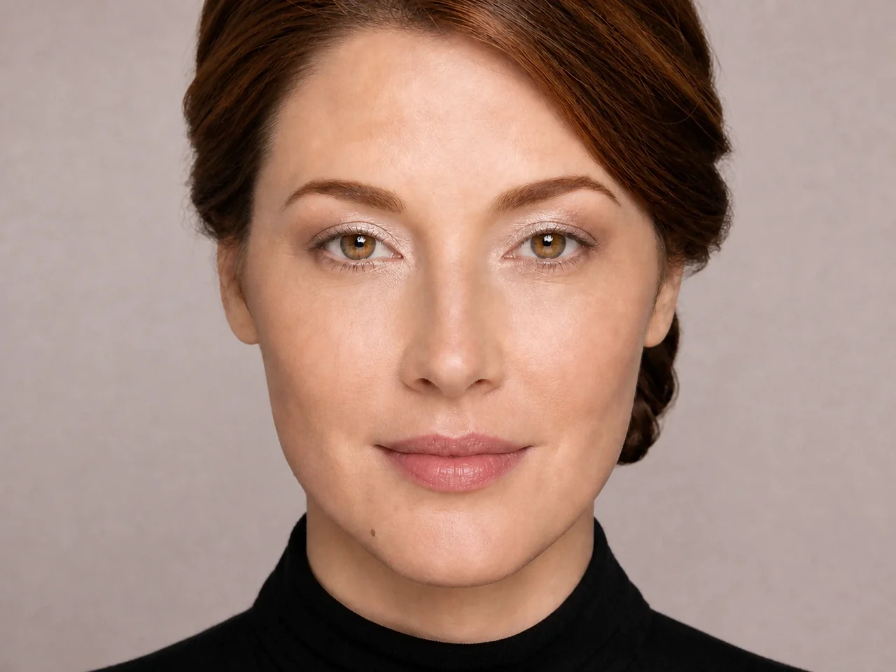 Step 4 of Balanced Eye Makeup for Close-Set Eyes, showing bright satin is clearly visible at inner third of lid while the transition border stays intact.