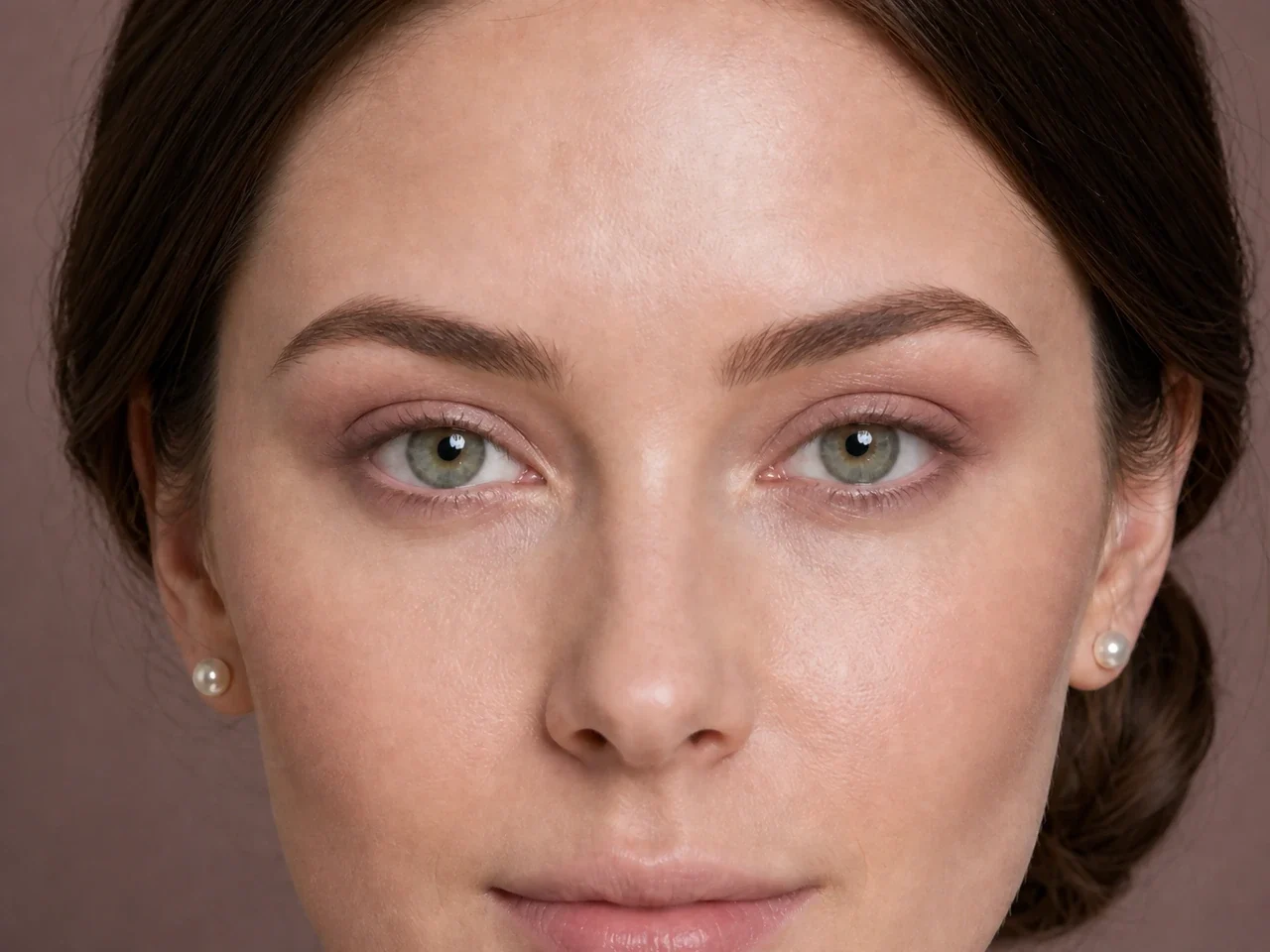 Step 4 of Soft Glam Wedding Guest Makeup, showing mushroom taupe creates soft eye structure, while Muted rose remains visible at the center of the mobile lid without covering it.