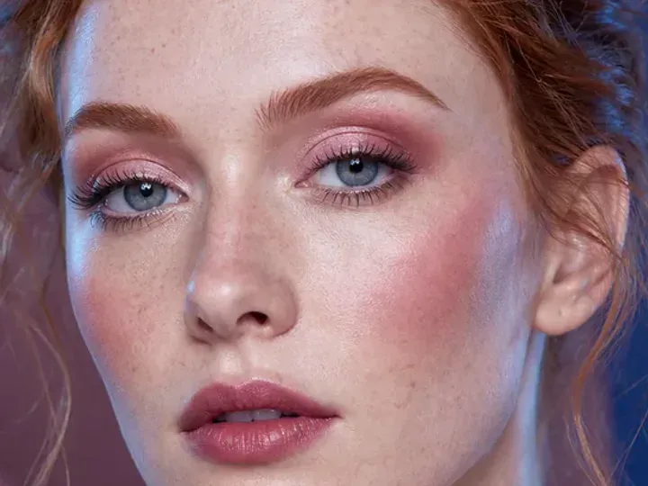 Step 4 of Cool Rosy Makeup for Fair Skin, showing mushroom taupe establishes the eye direction at crease and outer lash line without a hard outer edge.