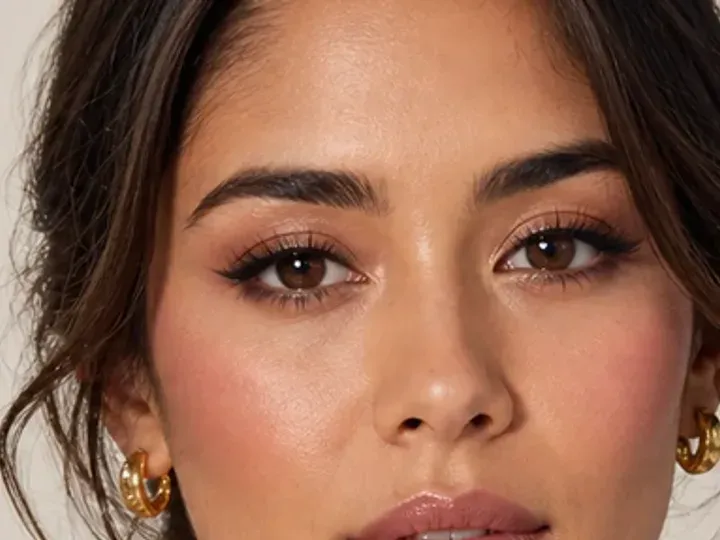 Step 4 of Easy Everyday Soft Glam, showing buildable taupe establishes the eye direction at lid, crease, and outer corner without a hard outer edge.