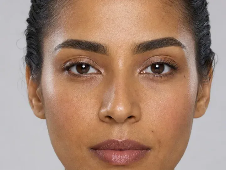 Step 4 of Neutral Soft Glam for Olive Skin, showing balanced taupe establishes the eye direction at crease and outer lid without a hard outer edge.