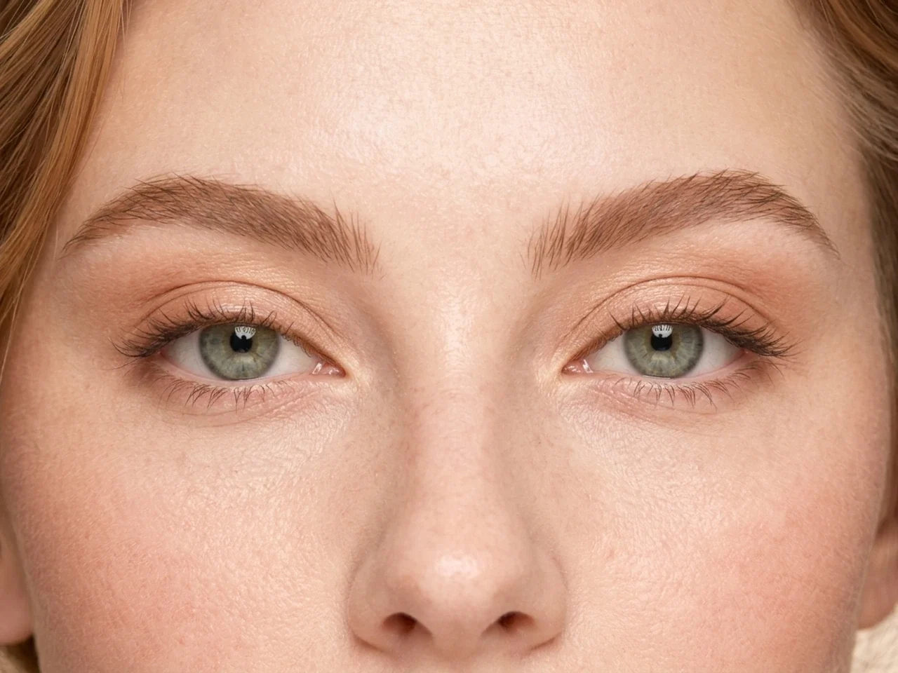 Step 5 of Warm Peach Makeup for Fair Skin, showing soft bronze makes the lashes look denser while the eye color and lid space stay visible.