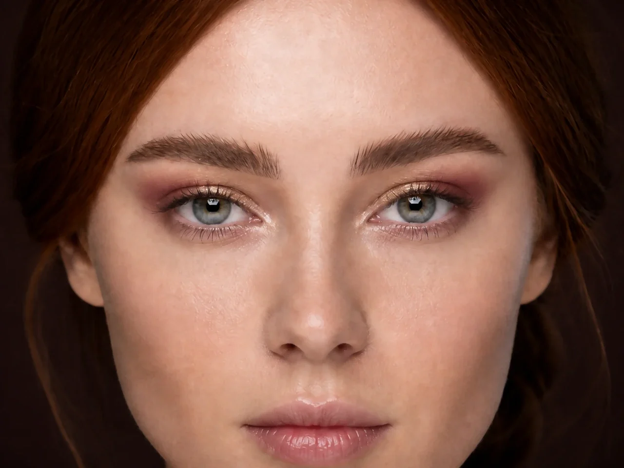 Step 5 of Holiday Party Shimmer Makeup, showing matte cranberry makes the lashes look denser while the eye color and lid space stay visible.