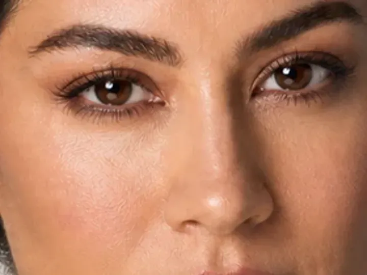 Step 5 of Natural Job Interview Makeup, showing soft brown makes the lashes look denser while the eye color and lid space stay visible.