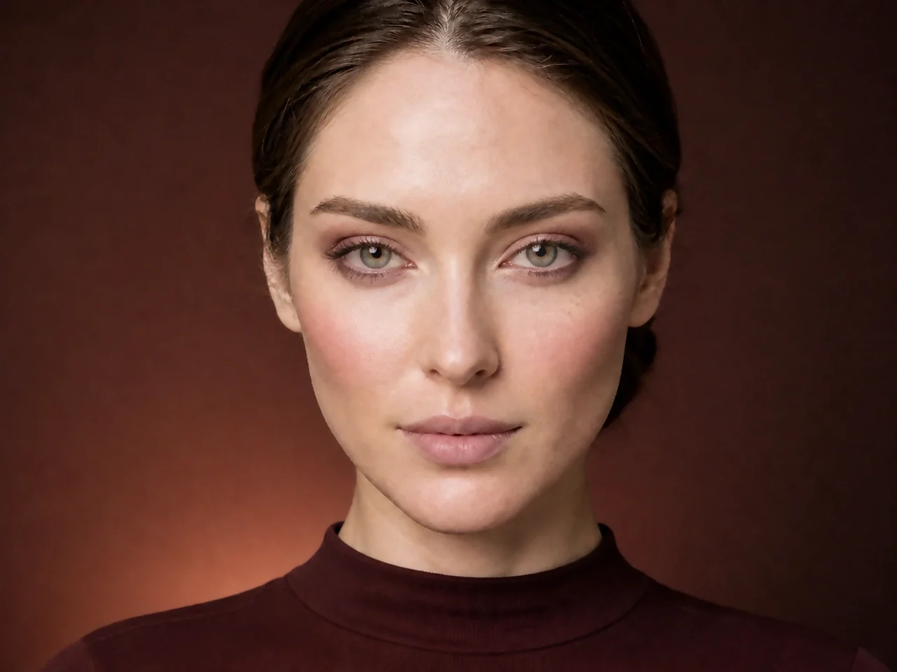 Step 6 of Easy Date Night Makeup, showing tea rose is visible at cheek center while the lips remain unchanged and natural skin still shows through the cheek edges.