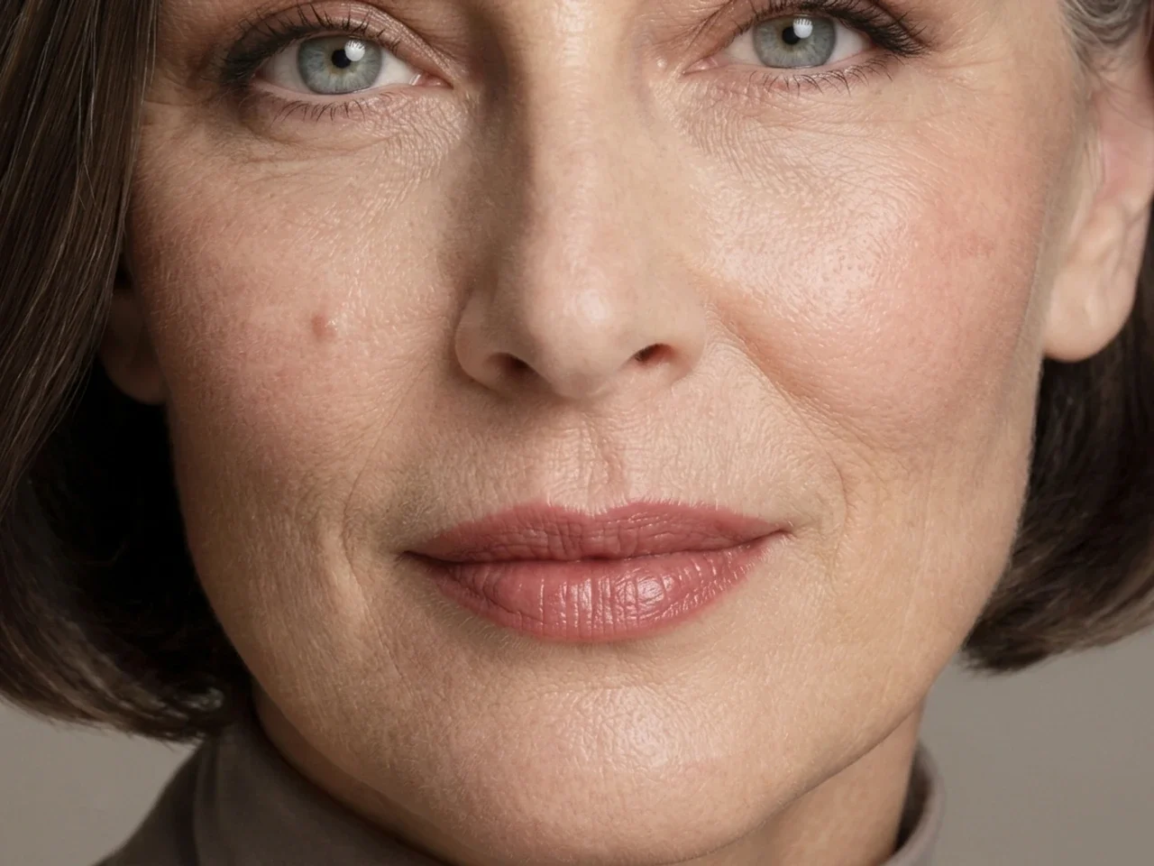 Step 7 of Natural Makeup for Mature Skin, showing the lip shows Muted rose cream in harmony with Muted rose cream and the soft natural satin finish without becoming the only.