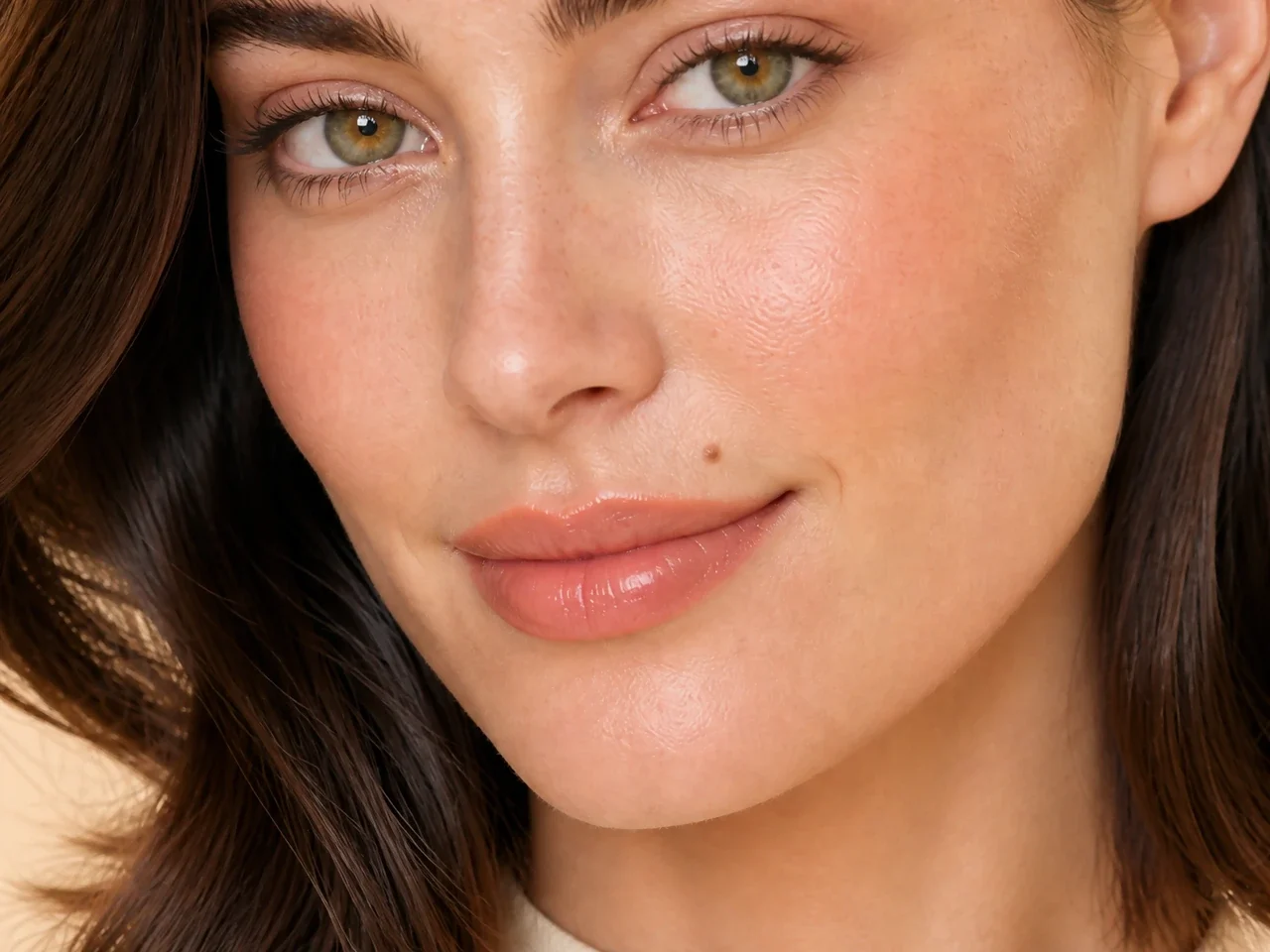 Step 7 of Fresh Brunch Makeup, showing the lip shows Apricot cream in harmony with Apricot cream and the fresh dewy finish without becoming the only focal point.