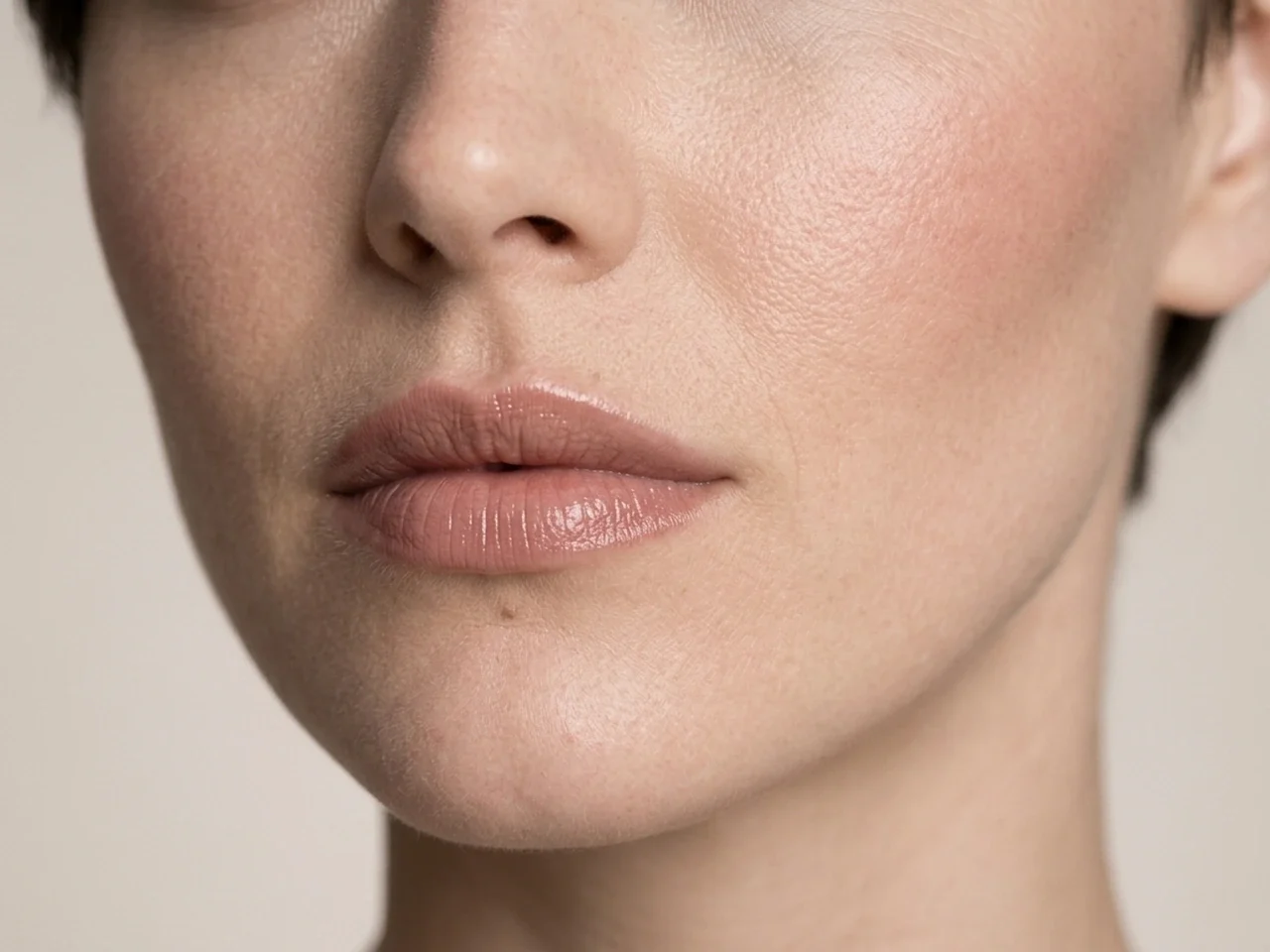 Step 7 of Easy Everyday Soft Glam, showing the lip shows Rose brown in harmony with Rose brown and the soft satin finish without becoming the only focal point.