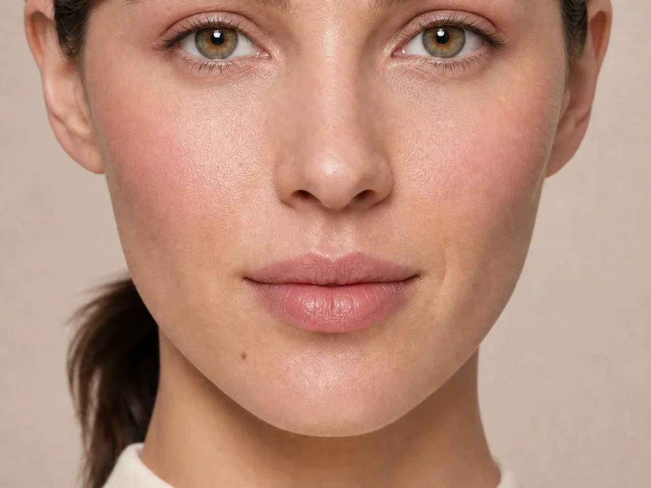 Step 7 of Wearable Clean Makeup Look, showing the lip shows Clear rose in harmony with Clear rose and the clean satin finish without becoming the only focal point.