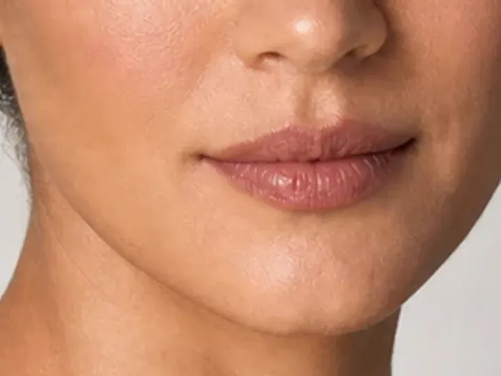 Step 7 of Natural Job Interview Makeup, showing the lip supports Rose beige and the natural matte finish without becoming the only focal point.