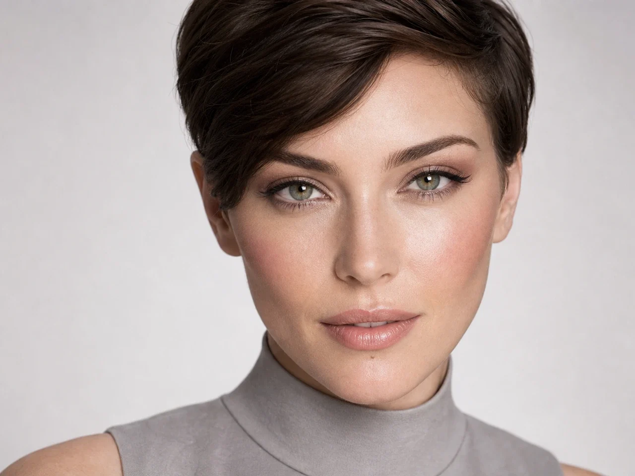 Step 8 of Easy Everyday Soft Glam, showing the completed Easy Everyday Soft Glam reads as soft satin in front-facing light without overloaded corrections.