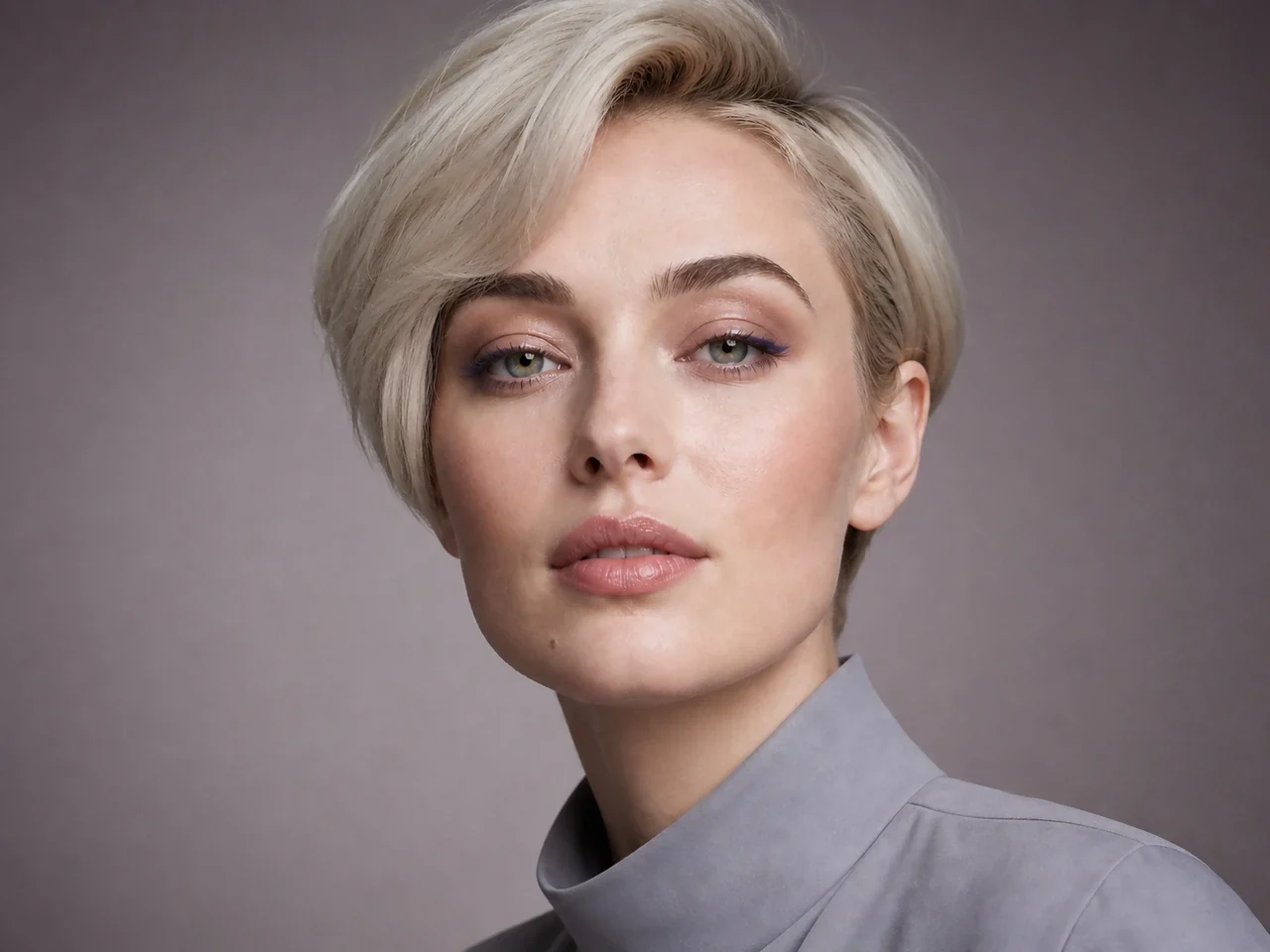 Step 8 of Soft Glam for Hooded Eyes, showing the soft satin eye reads evenly from straight ahead and every focal area remains visible with a relaxed gaze.