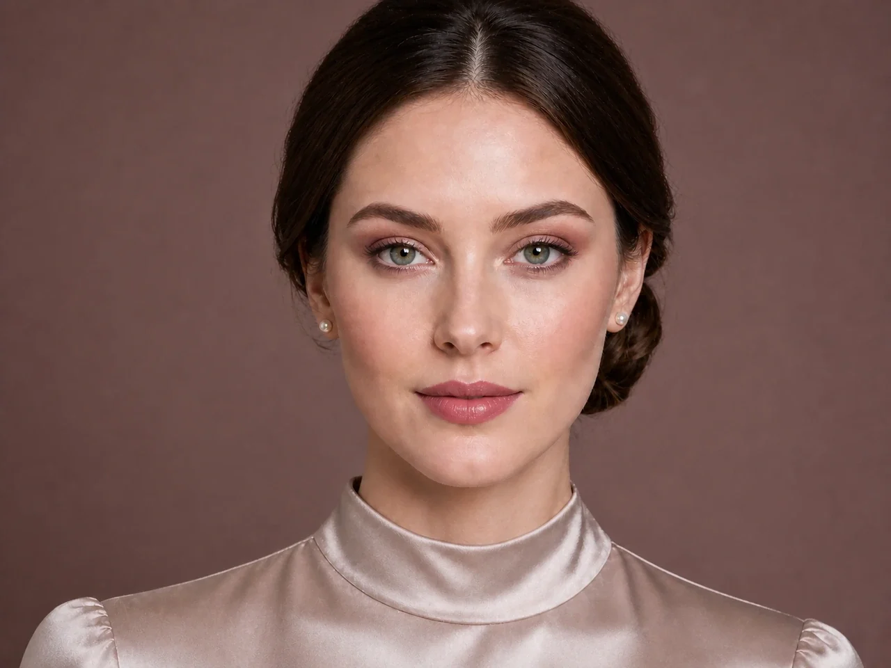 Step 8 of Soft Glam Wedding Guest Makeup, showing the completed Soft Glam Wedding Guest Makeup reads as soft satin in front-facing light without overloaded corrections.