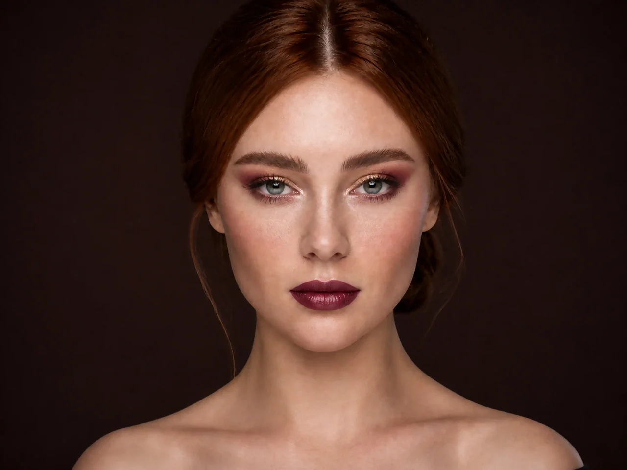 Step 8 of Holiday Party Shimmer Makeup, showing the completed Holiday Party Shimmer Makeup reads as dimensional shimmer in front-facing light without overloaded corrections.
