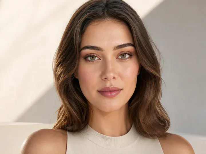 Step 8 of Polished Office Makeup in 10 Minutes, showing the completed Polished Office Makeup in 10 Minutes reads as natural satin in front-facing light without overloaded.