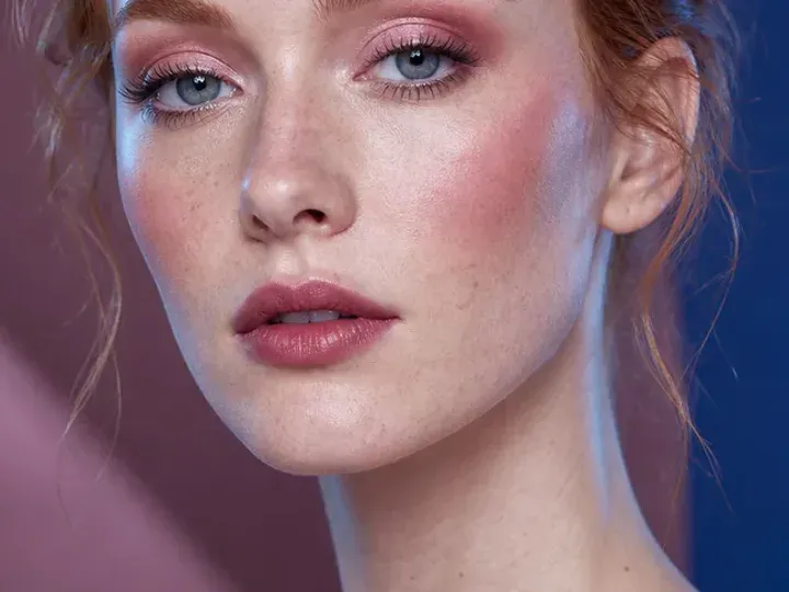 Step 8 of Cool Rosy Makeup for Fair Skin, showing the completed Cool Rosy Makeup for Fair Skin reads as soft rosy satin in front-facing light without overloaded corrections.